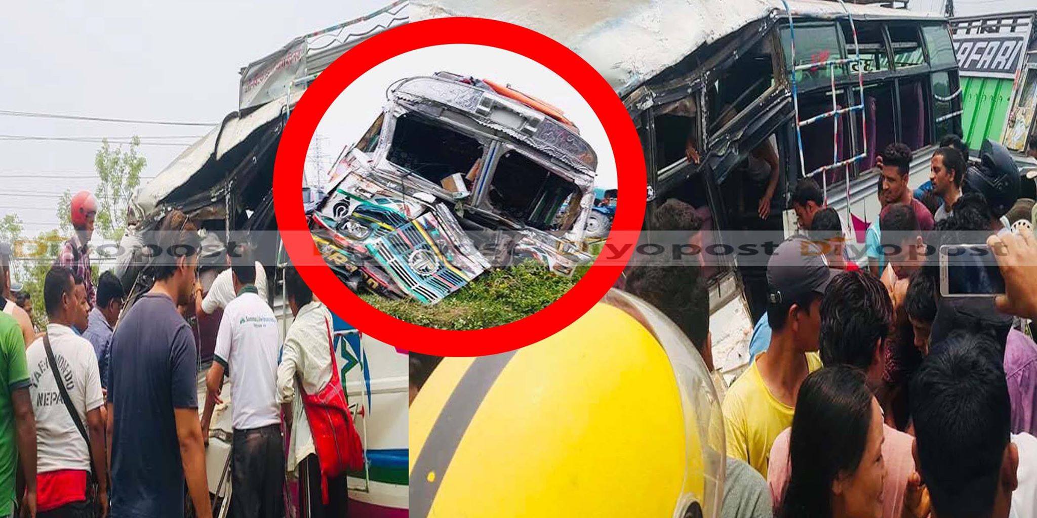 नवलपुरमा बस दुर्घटना, ३ जनाको मृत्यु २२ घाइते (फोटोमा हेर्नुहोस्)