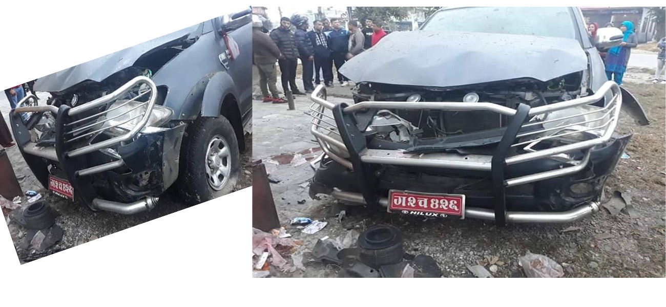पोखरा महानगरका वडाध्यक्षको गाडीमा शक्तिशाली बम विस्फोट