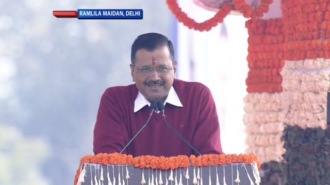 लगातार तेस्रो पटक दिल्लीको मुख्यमन्त्री बन्दै केजरीवालले लिए ‘सपथ’