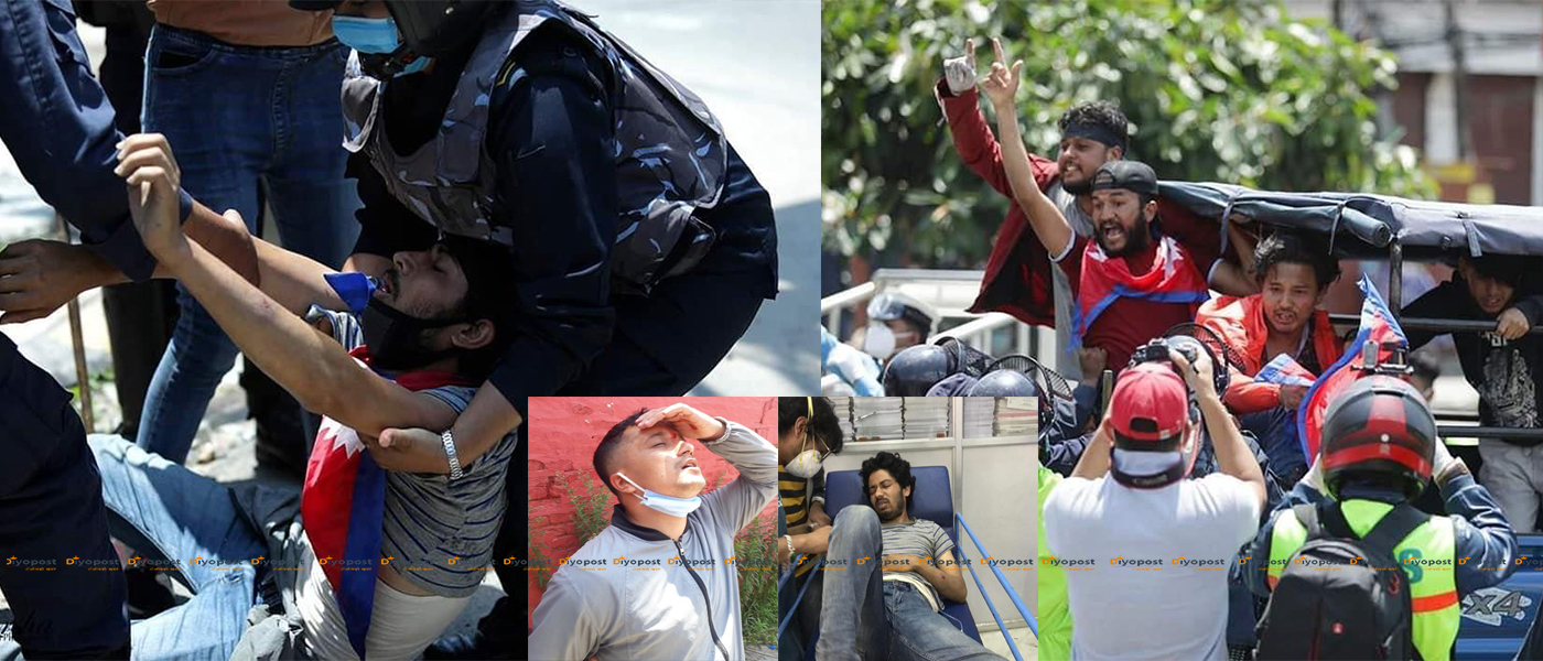 एमसिसिको विरोधमा शान्तिपूर्ण आन्दोलनमा उत्रिएका विद्यार्थीमाथि प्रहरीको लाठीचार्ज !