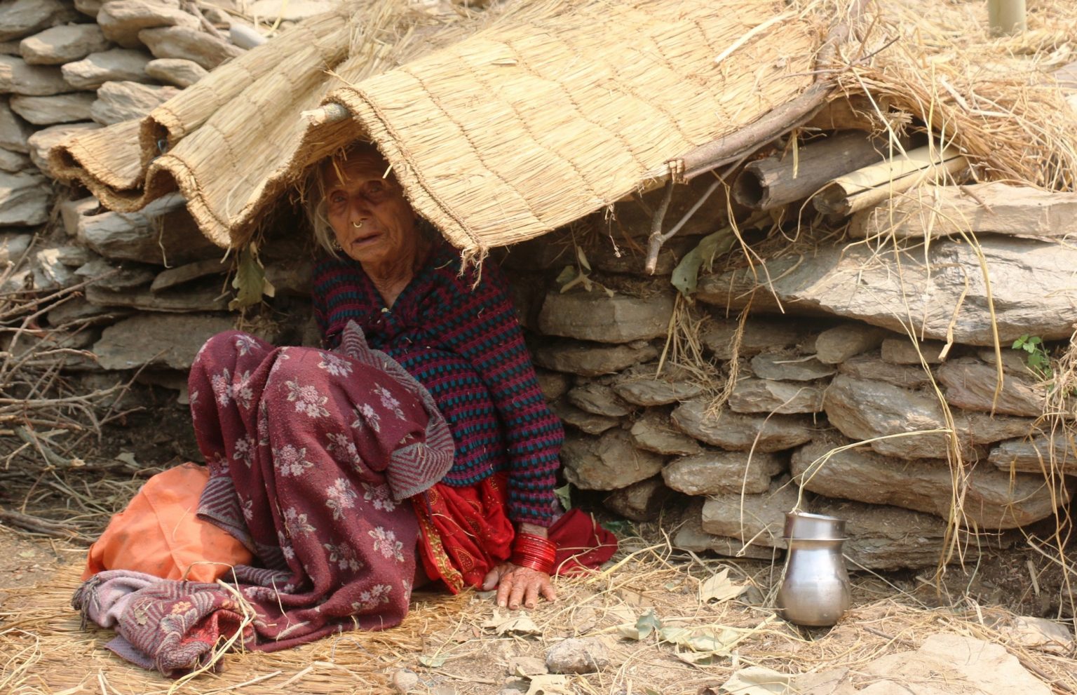 ९१ वर्षीया रोगी द्रौपदीको व्यसाहारा जीवन