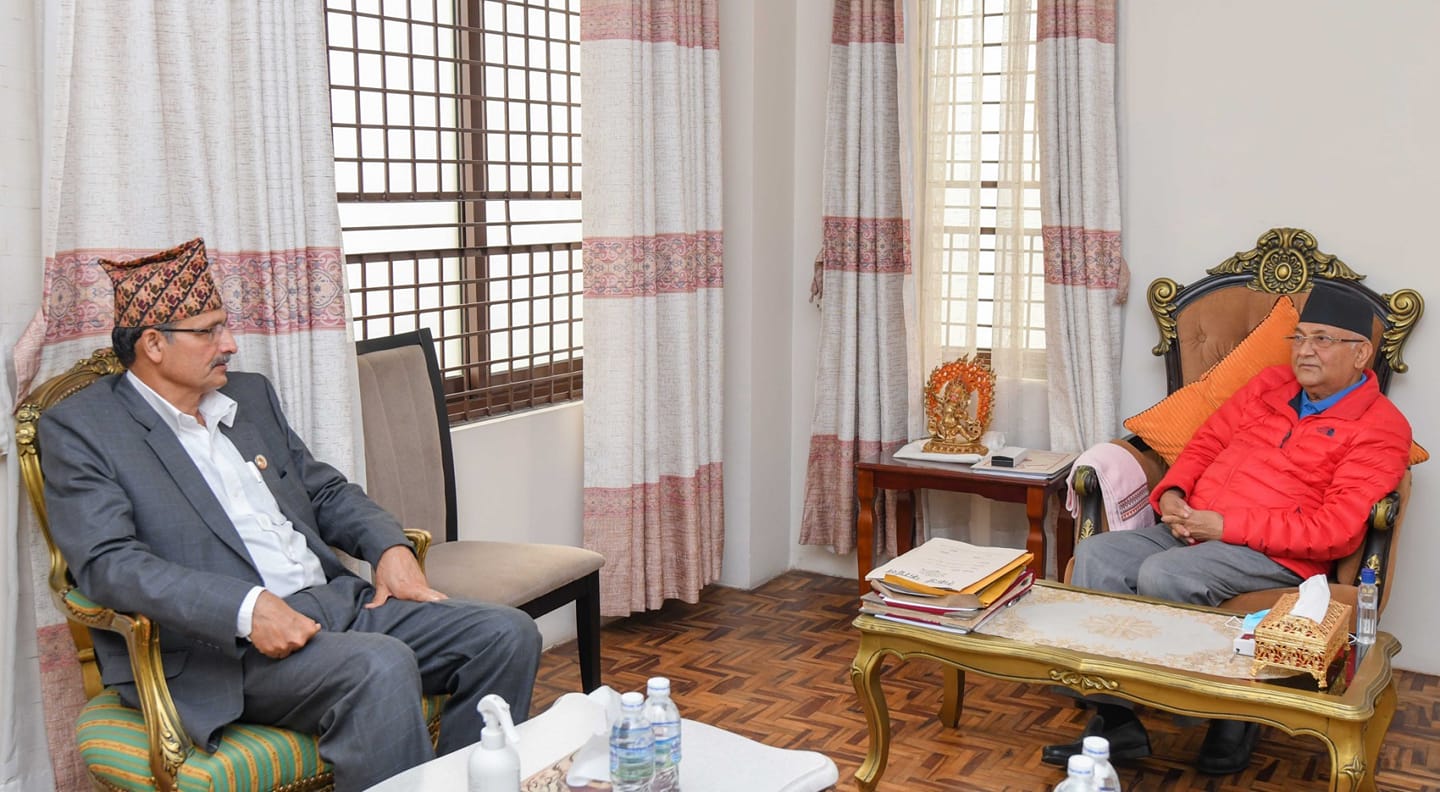 प्रधानमन्त्री र सभामुखबीच बालुवाटारमा भेटवार्ता