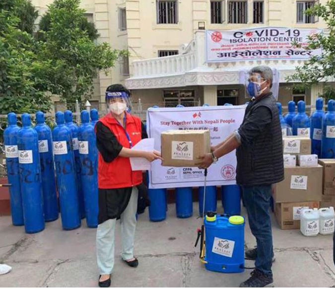 चिनियाँ एनजीओद्वारा आपत्कालीन अक्सिजन स्टेशन सञ्चालन