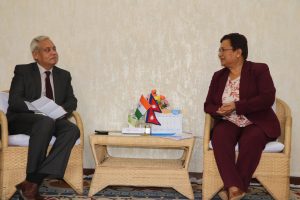 ऊर्जामन्त्री भुसाल र भारतीय राजदूतबीच शिष्टाचार भेट