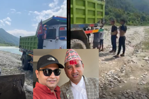 त्रिपुरासुन्दरी गाउँपालिका अध्यक्षको मिलेमतोमा आँखु खोला दोहन गरेको आरोप !