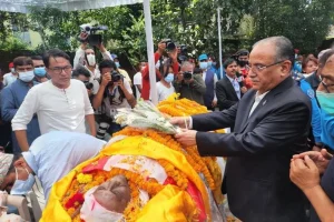 प्रदीप गिरीको अन्तिम बिदाई गर्न नेताहरु सानेपामा