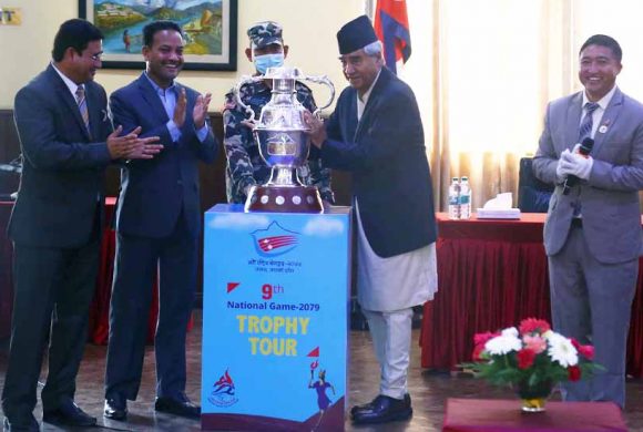 नवौं राष्ट्रिय खेलकुदको रनिङ ट्रफी सार्वजनिक