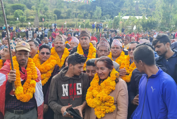 ओखलढुंगाको लिखु गाउँपालिकामा सत्ता गठबन्धनको  चुनावी आमसभा सम्पन्न ! (फोटोसहित)