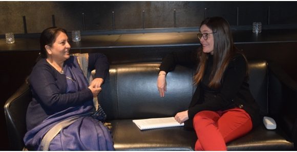 राष्ट्रपति भण्डारीसमक्ष विभिन्न मुलुकका नेत्रीद्वारा शिष्टाचार भेट