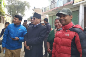 प्रचण्ड चढेको हेलिकोप्टर आकस्मिक सल्यानको खंलगामा अवतरण