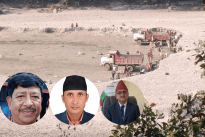 रोकिएन त्रिशुली नदिमा बालुवा तस्करी : दिनदहाडै थपलिया समुहको त्रिशुलीको बगरमा आतंक !