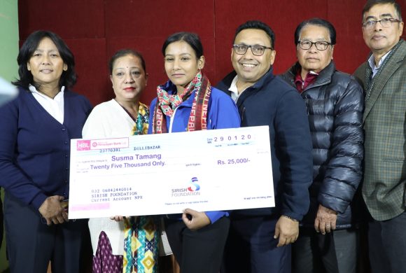 सुष्मालाई शिरीश फाउन्डेसनको सम्मान