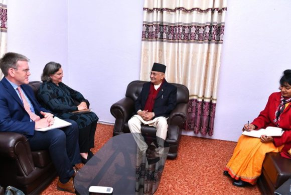 एमाले अध्यक्ष ओलीसँग अमेरिकी उपविदेशमन्त्रीको भेटवार्ता