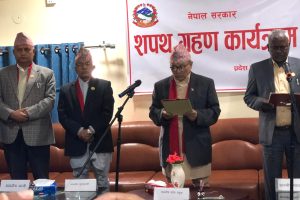 लुम्बिनीमा जसपाका मन्त्री अहिरले लिए शपथ