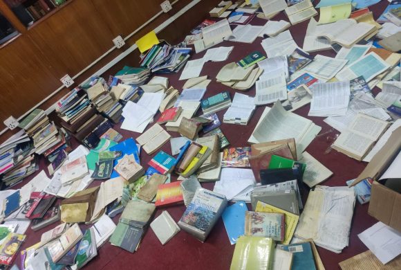 छानो चुहिएर भिज्न थाल्यो सार्वजनिक पुस्तकालय
