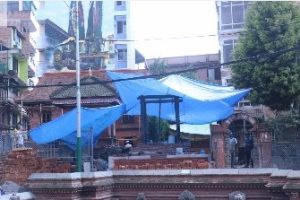 अवशेषको आधारमा पुनःनिर्माण हुँदै ऐतिहासिक नरनारायण मन्दिर