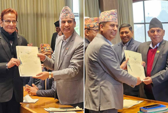राष्ट्रिय सभा अध्यक्षमा दाहाल र शर्माको उम्मेदवारी दर्ता