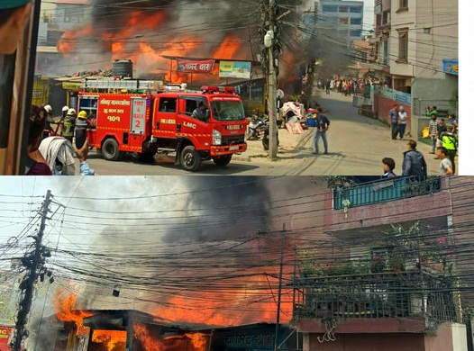 शंखमुलको एक वर्कशपमा आगलागी, क्षतिको विवरण आउन बाँकी (फोटोफिचर)