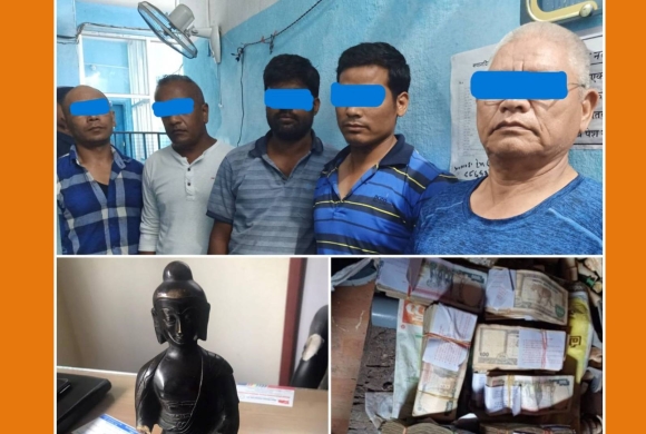 सुनको मूर्ति भन्दै ३० लाख ठगी, १४ लाख नगदसहित ५ जना पक्राउ