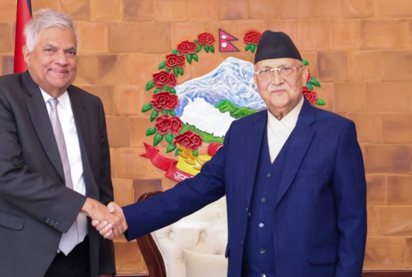 प्रधानमन्त्री ओली र श्रीलङ्काका पूर्वराष्ट्रपति विक्रमासिङ्घेबीच भेटवार्ता