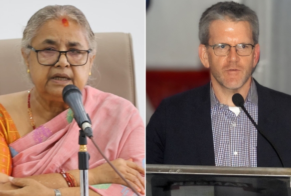 अन्तरिम प्रधानमन्त्री सुशीला कार्की र अमेरिकी राजदूत डिन थम्प्सनबीच शिष्टाचार भेट