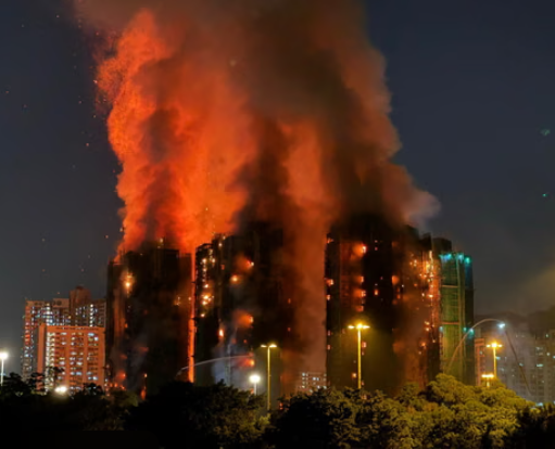 हङकङको आगलागीमा ९४ को मृत्यु, दर्जनौँ घाइते