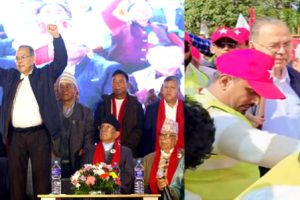 पार्टी एकता घोषणा सभामा झलनाथको ‘इन्ट्री’, पाए तेस्रो स्थानको जिम्मेवारी