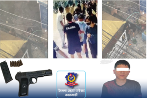 प्रहरीको भवनमा आगजनी, लुटपाट र कुटपिटमा संलग्न व्यक्ति पेस्तोल सहित पक्राउ