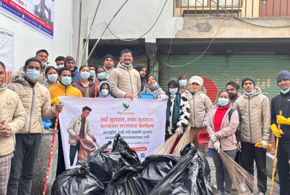 फ्लाईफिनिक्सद्वारा बागबजार क्षेत्रमा सरसफाइ