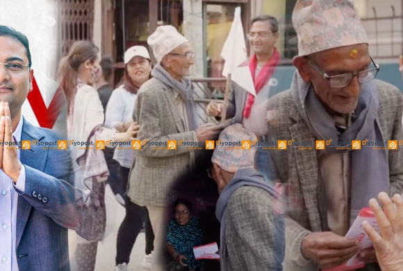 ९२ वर्षका हजुरबुवासहित घरदैलोमा विश्वदीप पाण्डे, रुपन्देही-२ मा चुनावी माहोल तात्दै