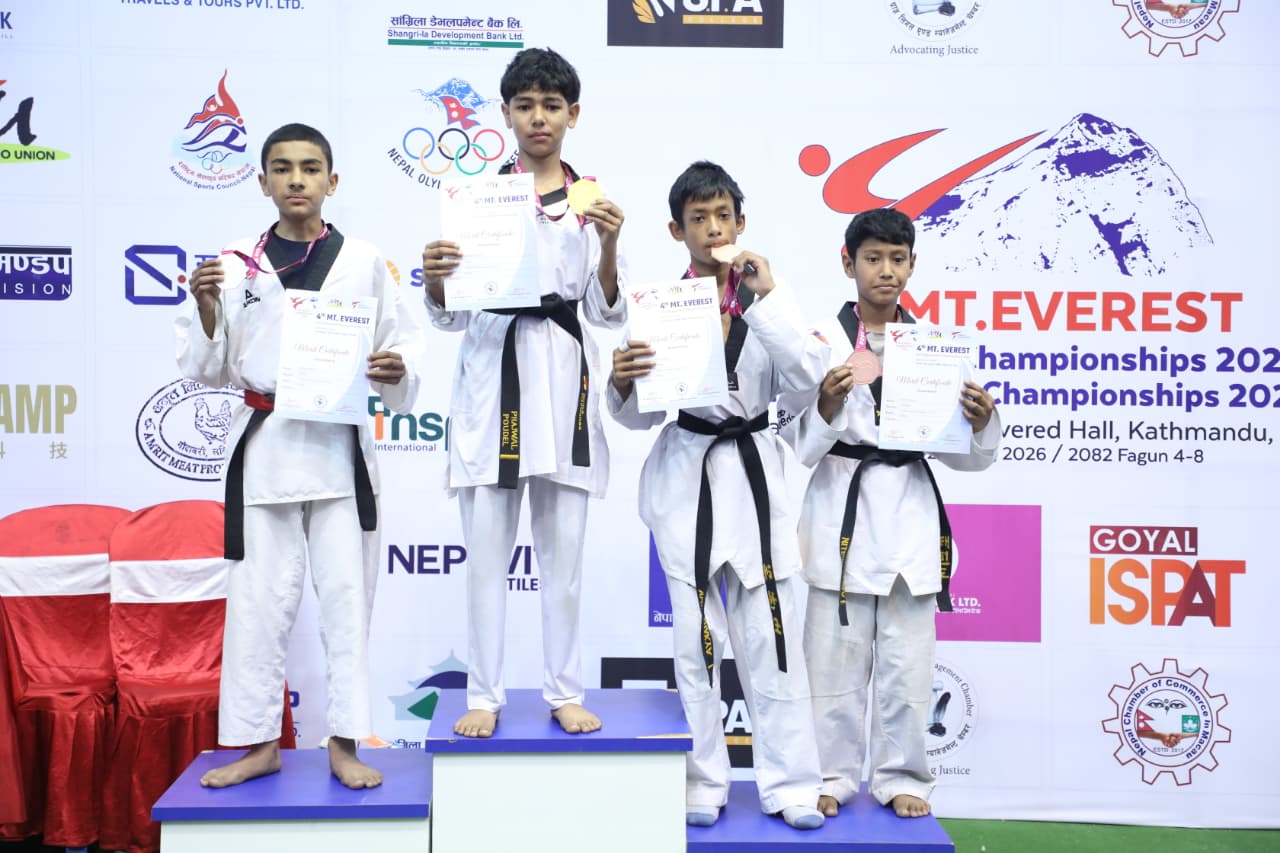 चौथो माउन्ट एभरेष्ट अन्तर्राष्ट्रिय तेक्वान्दो प्रतियोगितामा केनिशले जिते स्वर्ण पदक
