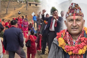 आफ्नै नगरपालिकामा भोट माग्दै मेयर ढुङ्गानाले गरे निर्वाचन आचारसंहिता उल्लंघन