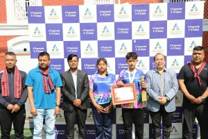 दक्षिण एसियाली पदक विजेता निश्चललाई आरम्भ संस्कार विद्यालयद्वारा सम्मान