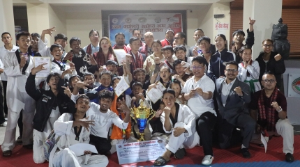 यान्सुब तेक्वान्दो डोजाङ प्रथम कागेश्वरी मनोहरा नगरस्तरीय तेक्वान्दो प्रतियोगिताको टिम च्याम्पियन