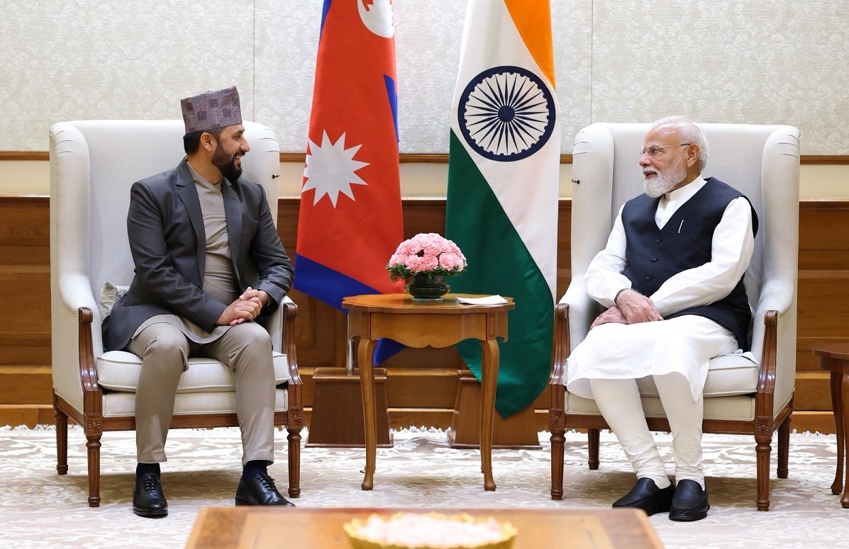 रास्वपा सभापति रवि लामिछाने र भारतीय प्रधानमन्त्री नरेन्द्र मोदीबीच हैदराबाद हाउसमा भेटवार्ता