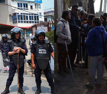रवि लामिछानेलाई भेट्न नपाएपछि रास्वपा कार्यालयमा दृष्टिविहीनले गरे प्रदर्शन