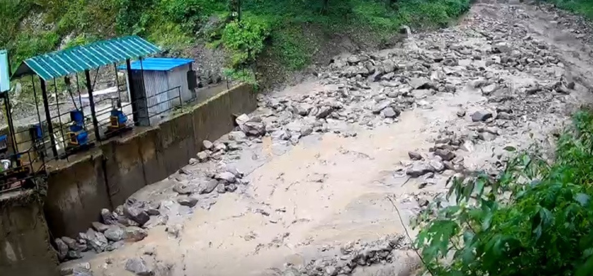 बाढीले रेलेखोला जलविद्युत् आयोजनाको विद्युत् उत्पादन बन्द