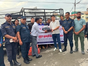 पीडितका लागि उद्योगी भारतीद्वारा गृहमन्त्रीका स्वकीयमार्फत लाखौँको राहत सामग्री हस्तान्तरण