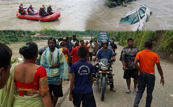 सुनकोसीमा बेपत्ता कार र व्यक्ति अझै भेटिएनन्, पीडित परिवारद्वारा खुर्कोट-घुर्मी सडक अवरुद्ध