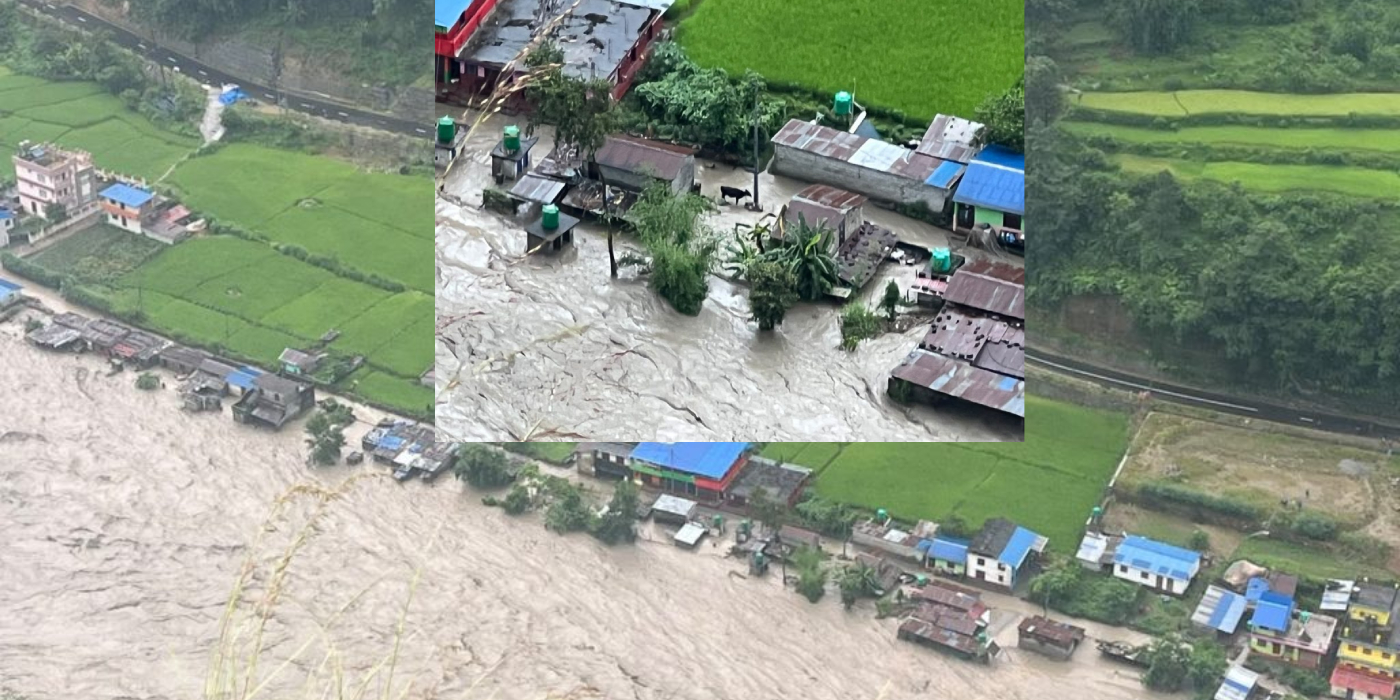 कालीगण्डकीको बाढी बस्तीमा पस्दा पर्वतमा २५ घर बगे, दर्जनौँ घर जोखिममा