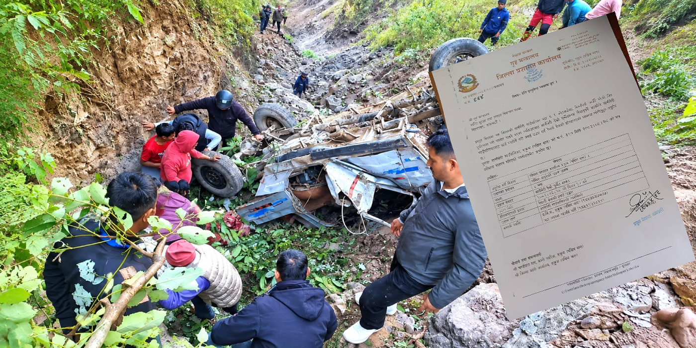 रुकुमपश्चिममा जीप दुर्घटना : मृतक २ जनाकै सनाखत, घाइते उद्धार गर्न हेलिकप्टर माग