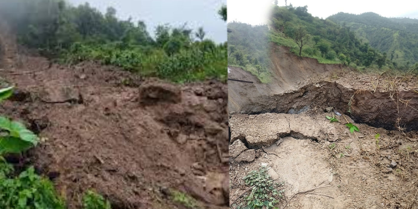 जमिन भासिएपछि मकवानपुर तल्लो ज्यामिरेका १६ परिवार विस्थापित