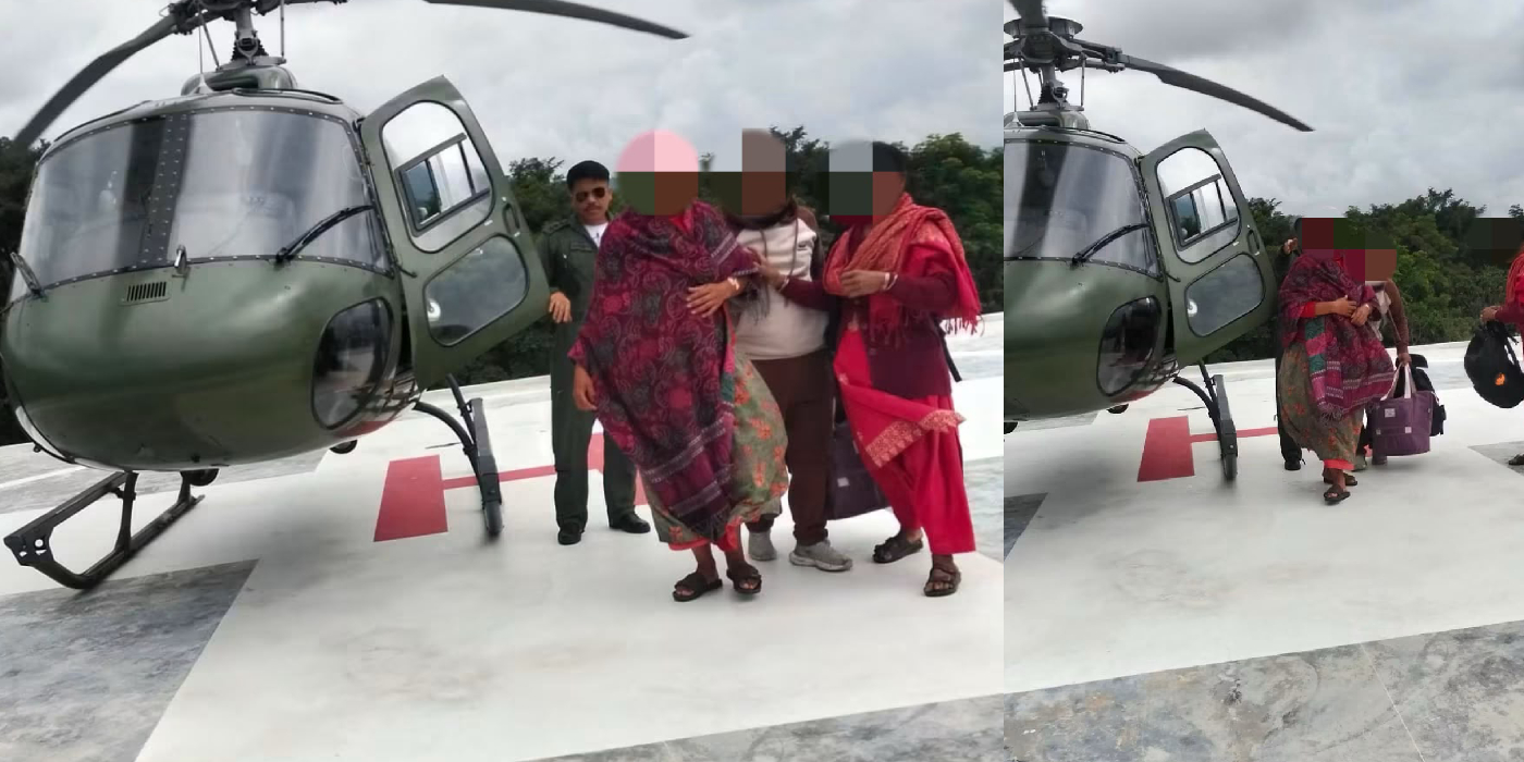 जटिल प्रसूति समस्या देखिएपछि रुकुमकी महिलाको हवाई उद्धार