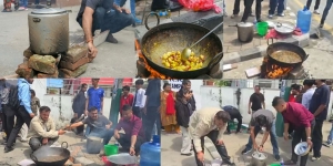 ग्यास नपाएको बिरोधमा विद्यार्थीहरूले सडकमै दाउरा बालेर पकाए खाना