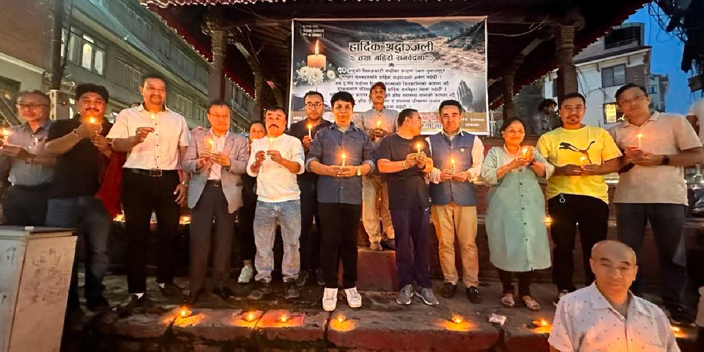 भोटेकोशी बाढीमा ज्यान गुमाएकाप्रति सुनचाँदी व्यवसायी संघको श्रद्धाञ्जली